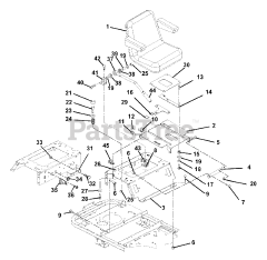 Ariens 915055 (1944) - Ariens Zoom 44" Zero-Turn Mower, 19hp Kohler (SN: 010000 & Above) Seat And Seat Support
