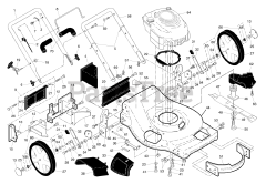 Husqvarna 6522 SH (961430009-00) - Husqvarna Walk-Behind Mower (2005-01) Handle &amp; Deck Assembly