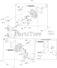 Briggs & Stratton 303777-0413-01 - Briggs & Stratton Vertical Engine Cylinder Head, Valves, Gasket Set - Valve