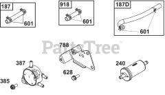 Briggs & Stratton 385447-0025-B5 - Briggs & Stratton Horizontal Engine Fuel Supply Group