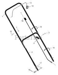 Scotts 20465x8B - Scotts 20" Walk-Behind Mower (2000) Handle Assembly