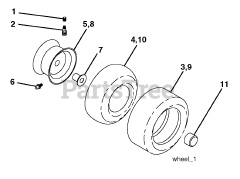 Poulan Pro PB 195H42 LT (960420036-01) - Poulan Pro Lawn Tractor (2008-04) Wheels And Tires