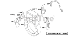 Briggs & Stratton 136217-1018-E1 - Briggs & Stratton Horizontal Engine Blower Housing