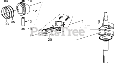 Subaru Robin EA175V50060 (EA175V) - Subaru Robin Engine 200 Crankshaft