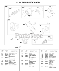 Briggs & Stratton 588447-0477-E2 - Briggs & Stratton Horizontal Engine 1.2 KW Starter Motor