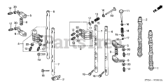 Honda BF200 A4 XA (BAEJ) - Honda Marine Engine, Made in Japan (SN: BAEJ-1200001 - BAEJ-1299999) CAMSHAFT + ROCKER ARM