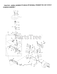 Poulan Pro PP 165H42 A - Poulan Pro Lawn Tractor (1998) STEERING ASSEMBLY