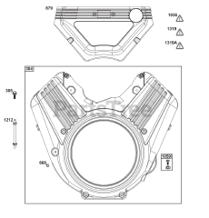 Briggs & Stratton 61E477-0015-J1 - Briggs & Stratton Horizontal Engine Blower Housing Group