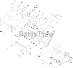 Toro 30672 - Toro 32" Walk-Behind Mower, Fixed Deck, T-Bar, Gear Drive (SN: 313000001 - 313999999) (2013) Drive Wheel and Brake Assembly