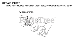 Husqvarna CT 151 (954170207-C) - Husqvarna Lawn Tractor (2004-06) WHEELS &amp; TIRES