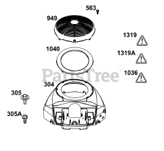 Briggs & Stratton 40U877-0002-B5 - Briggs & Stratton Vertical Engine Blower Housing Group