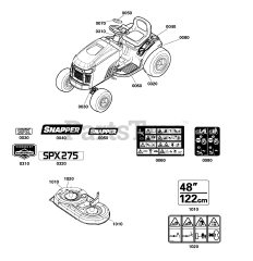 Snapper SPX 275 (2691703-00) - Snapper LT200 Series 48"/122cm Lawn Tractor, 23hp