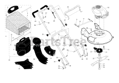 Husqvarna R 152 (961410064-06) - Husqvarna Walk-Behind Mower (2010-02) HANDLE &amp; ENGINE