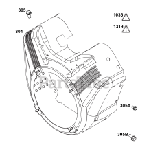 Briggs & Stratton 386447-3349-G1 - Briggs & Stratton Horizontal Engine Blower Housing Group