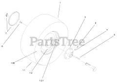 Toro 72115 (270-H) - Toro Lawn & Garden Tractor (SN: 099000001 - 099999999) (1999) Rear Wheel Assembly