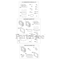 Briggs & Stratton 49T877-0013-G1 - Briggs & Stratton Vertical Engine Engine/Valve Gasket Set, Carburetor Overhaul Kit