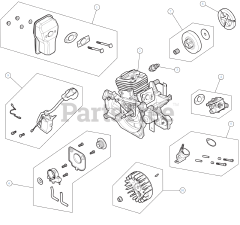 Troy-Bilt TB 4216 (41AY4216766) - Troy-Bilt Chainsaw Engine Assembly