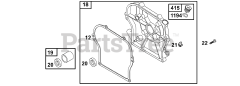 Briggs & Stratton 133232-1126-E1 - Briggs & Stratton Horizontal Engine Crankcase Cover/Sump