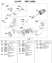 Briggs & Stratton 581447-0375-E2 - Briggs & Stratton Horizontal Engine Starter Motor 0.8 KW RED LABEL