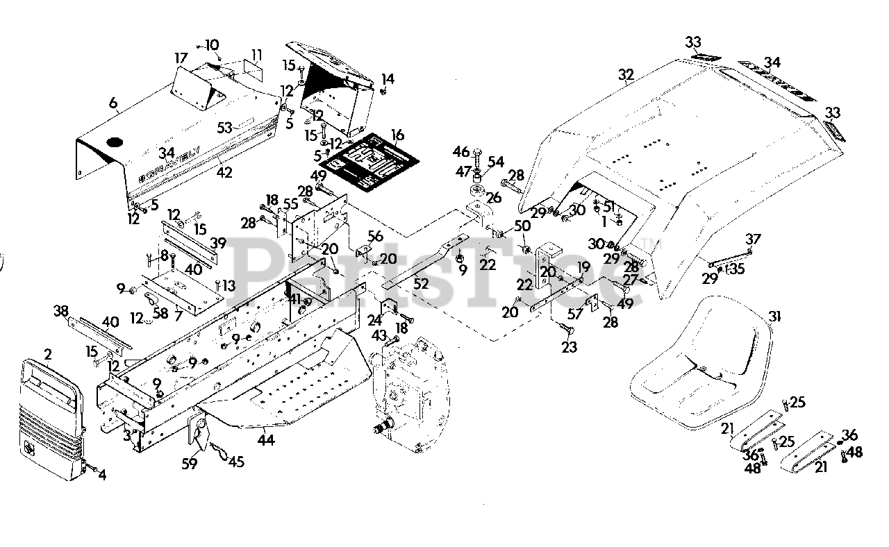 Gravely 38604 (8163B) Gravely Lawn Tractor, 16hp, With Hydraulic