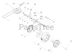 Exmark M216KASPC - Exmark 21" Metro Self-Propelled Walk-Behind Mower, 6hp Kawasaki (SN: 440000 - 509999) (2004) Rear Axle And Transmission Assembly