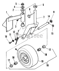 Snapper PMA 360 (88990) - Snapper 36" Pro 8 Mower Deck Assembly Caster Wheel Assembly