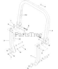 Toro 74925 TE (6000) - Toro 152cm Z Master Zero-Turn Mower, Side-Discharge Deck (SN: 313000001 - 313999999) (2013) ROLL-OVER PROTECTION SYSTEM ASSEMBLY NO. 116-0232