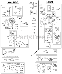 Briggs & Stratton 28P777-0641-E1 - Briggs & Stratton Vertical Engine Nikki Carburetor, Gaskets, Walbro Carburetor, Gaskets