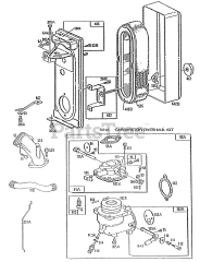 Briggs & Stratton 195437-4017-02 - Briggs & Stratton Horizontal Engine Carburetor &amp; Air Cleaner Assy