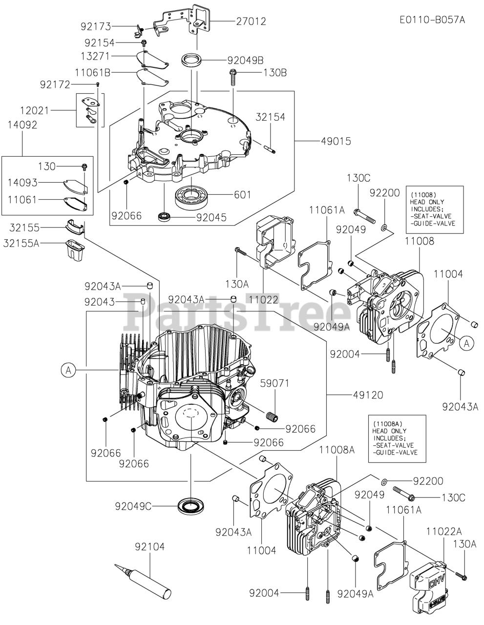 Kawasaki FXT00V-DS40 - Kawasaki Engine CYLINDER/CRANKCASE Parts