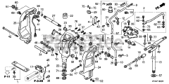 Honda BF175 AK1 XA (BAJJ) - Honda Marine Engine, Made in Japan (SN: BAJJ-1300001 - BAJJ-9999999) STERN BRACKET + SWIVEL CASE