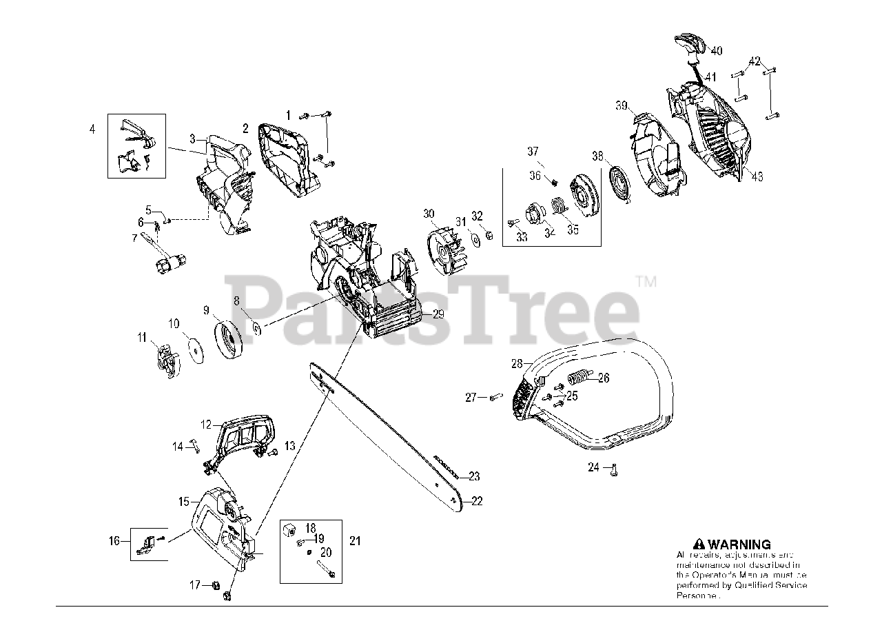 Poulan Pro PP 5020 AV (966807601) Poulan Pro Chainsaw (201105) SIDE