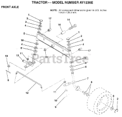Electrolux/AYP AY 1236 E - Electrolux/AYP Lawn Tractor FRONT AXLE