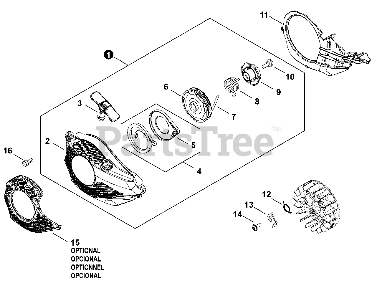 Echo CS2511T Echo Chainsaw (SN C70215001001 C70215999999) Recoil
