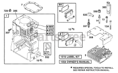 Briggs & Stratton 19C432-0056-01 - Briggs & Stratton Horizontal Engine Cylinder, Head