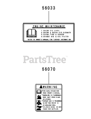 Cub Cadet Z-Force SZ48 (17AIDGHB010) - Cub Cadet 48" Z-Force S Zero-Turn Mower, Kawasaki (2014) Kawasaki FR730V-AS05 Engine Labels
