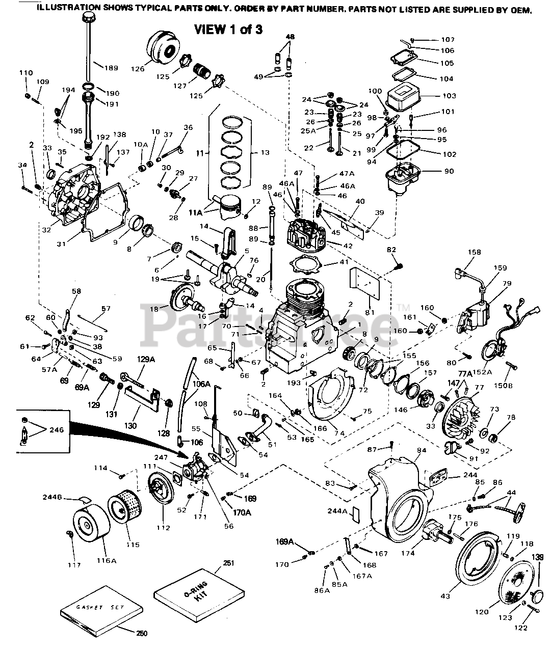 Tecumseh OH180-180005C - Tecumseh Engine Engine Parts List #1
