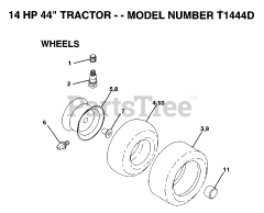 Electrolux/AYP T 1444 D - Electrolux/AYP Lawn Tractor (1993) WHEELS AND TIRES