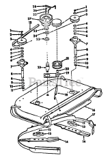 International Harvester 75 (0340008U) - International Harvester Riding Mower (1972 - 1981) Mower Main Frame &amp; Knife Unit - Rear Discharge