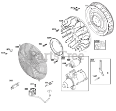 Briggs & Stratton 61E477-0015-J1 - Briggs & Stratton Horizontal Engine Flywheel, Ignition, and Starter Group