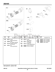 Briggs & Stratton 582447-0477-E2 - Briggs & Stratton Horizontal Engine Air Cleaner, Hoses