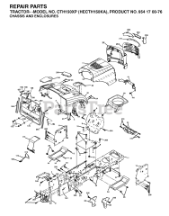 Husqvarna CTH 150 XP (954170076-A) - Husqvarna Lawn Tractor (2003-01) CHASSIS &amp; ENCLOSURES