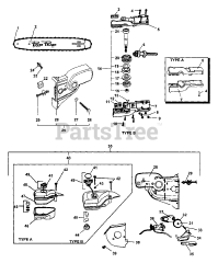 Echo PP-1250 - Echo Pole Saw (Type 1) Gearcase, Oiler Asy, Guide Bar, Chain