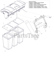 Gravely 892055 - Gravely Rear 3-Bag Bagger for Pro-Turn 300/500/600 (SN: 000101 & Above)