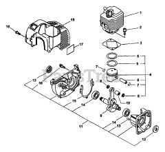 Echo EDR-2400 - Echo Reversible Engine Drill (Type 1) Engine, Crankcase, Cover