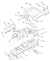 Toro D2-113701 (LT-1136) - Toro Lawn Tractor (1983) Frame, Sheet Metal And Covers 2