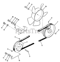 Toro 01-08K803 (C-85) - Toro Garden Tractor (1982) Drive Belt And Pulleys
