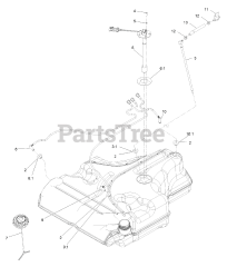Exmark LZE751CKA524A2 - Exmark 52" Lazer Z E-Series Zero-Turn Mower, Kawasaki FX (SN: 404314159 - 406294344) (Rev B) (2019) Fuel Tank Assembly