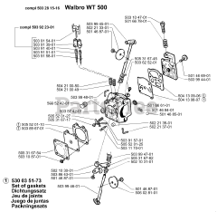 Husqvarna 225 H 75 - Husqvarna Hedge Trimmer (1998-01) Carburetor Parts Walbro WT 500