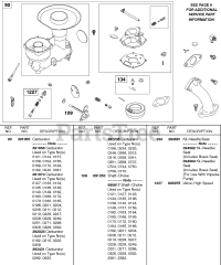 Briggs & Stratton 326437-0719-01 - Briggs & Stratton Horizontal Engine Carburetor, Choke Shaft